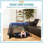 Dream On Me Travel Light Playard with Mesh Zipper Door in Navy