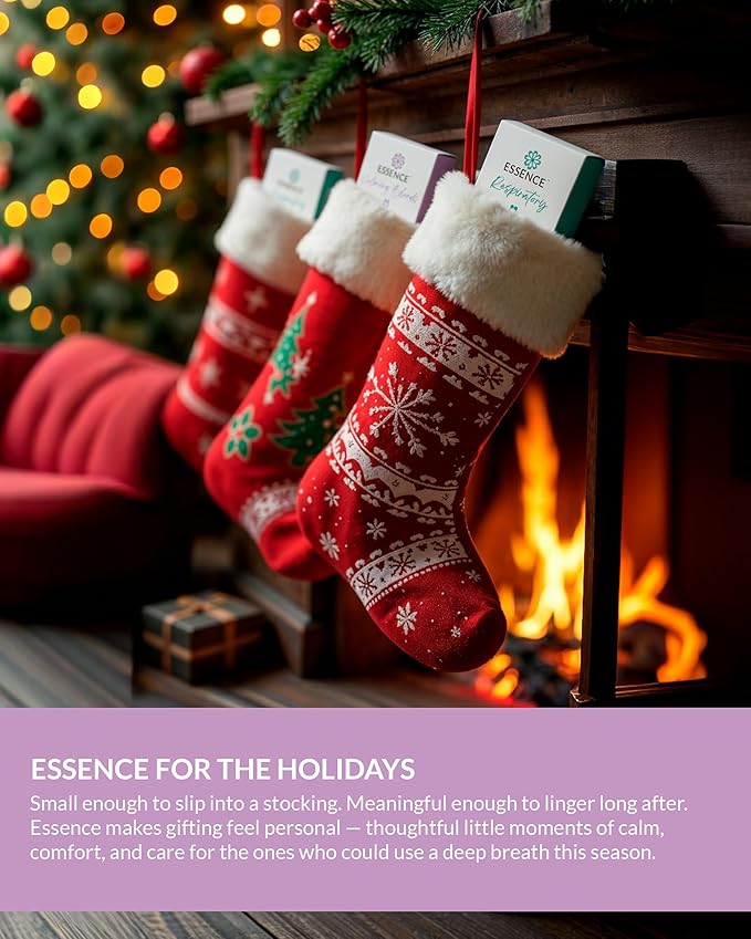 Essence Nasal Diffuser Calming Bundle – Aromatherapy Essential Oil Silicone Nose Rings for Stress & Sleep Support – Wearable Lavender & Stress Relief Blends for Relaxation & Nighttime Use