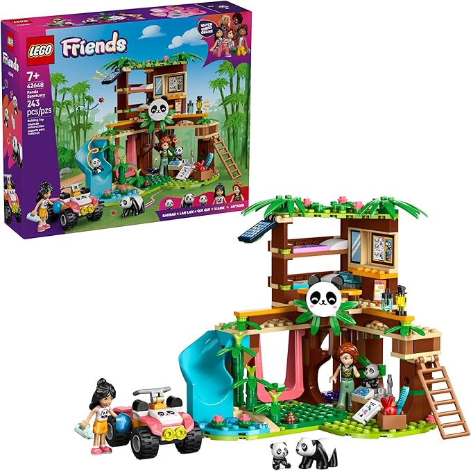 LEGO Friends Panda Sanctuary Animal Care Pretend Play Toy for Girls & Boys - Interactive Storytelling & Building Playset with Panda Toys for Kids, Ages 7+ - Gift Idea for Birthdays - 42648