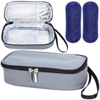 Breastmilk Cooler Bag with Ice Pack, Portable Insulated Breast Milk Storage Cooler Bag, Small Stylish Breastmilk Storage Bag Cooler with Wrist Strap (Grey)