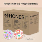 The Honest Company Clean Conscious Diapers for Delicate Skin | Up to 100% Leakproof | Hypoallergenic, Fragrance Free | Girl Prints | Super Club Box, Size 6 (35+ lbs), 68 Count (Prints May Vary)