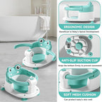 Baby Bath Seat for Babies 6 Months & Up - Toddler Bath Seats for Baby Sitting Up with 4 Suction Cups & Soft Cushion, Non-Slip Infants Shower Bathtub Chair for Newborn Boys Girls, Aqua