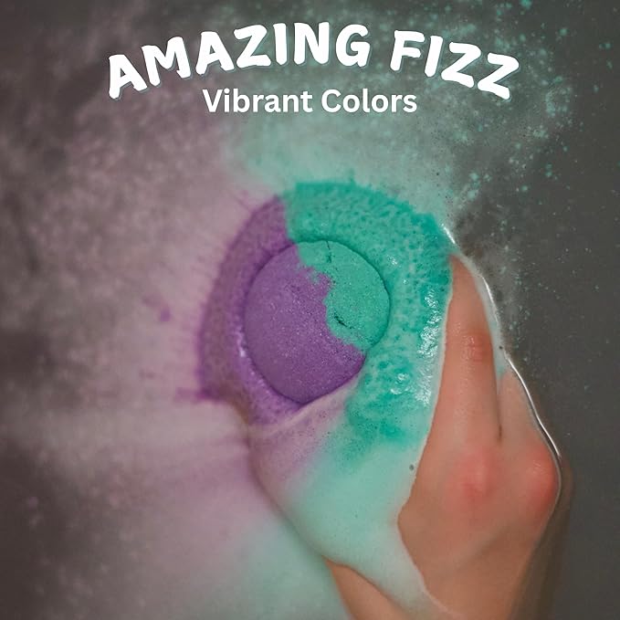 EvolutionUSA Black Epic Superhero Bath Bombs for Kids, 6 Super Hero Bath Bombs with Toy Inside, Lush Childrens Bathbombs, Organic Bathbomb with Surprise Inside, Fizzy Fun Superhero Bath Balls