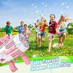 Automatic Gatling Bubble Gun,Big Size 7.5"x16.7",That Produces Thousands of Bubbles per Minute, Suitable for Children and Adults and Perfect for Summer Indoor and Outdoor Parties