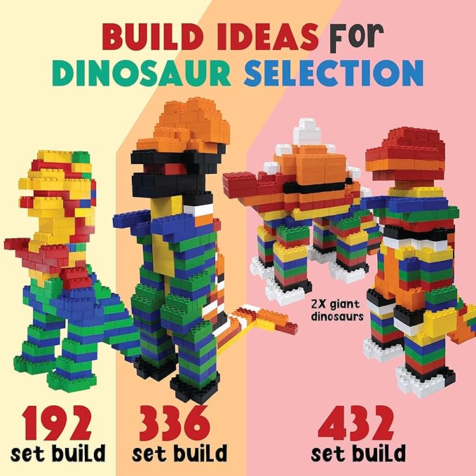 Large Building Blocks for Kids Ages 3-8 – 432 Piece Mega Set – Indoor & Outdoor STEM Toy for Boys & Girls