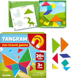 QUOKKA Magnet Game for Kids 3-5 - Tangram Game Kids Ages 4-8 - Travel I Road Trip I Plane I Car Ride - Magnetic Toddler Travel Puzzles