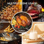 Meat Thermometer Digital with Backlight, Calibration & Hold Function, IP65 Waterproof Food Thermometer for Cooking, Outdoor Grilling, Candy Making