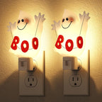 DORESshop Halloween Night Light Plug in, Ghost Night Lights Plug into Wall, Plug in Nightlight with 360° Rotatable, Cute & Funny Halloween Party Decorative for Adults,Kids,Gift, Pocky Decor,2 Pack