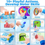 Montessori Toy for 1 Year Old Boy Gifts, Musical Baby Toy 9-12-18 Month, Bilingual Educational Toddler Toys Age 1-2, First Birthday Gift for 1 Year Old Boy (Blue)