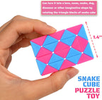 70 Pack 24 Blocks Magic Snake Cube Toy,Fidget Mini Snake Cube Puzzle Toy for Kids,Mini Plastic Puzzle Cube Toy for Kids Party Supplies,Classroom Rewards