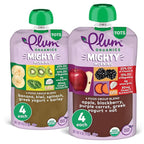 Plum Organics Variety Pack, 12+ Months - Mighty Morning Wake Up Blend - Organic Fruit and Veggie Toddler Food Pouches - 4 oz Pouch (Pack of 8)