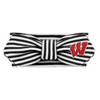 Creative Knitwear Wisconsin Badgers Infant Girls Black/White Striped Hair Knot Headband Embroidered Logo - Size Newborn - 4T