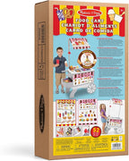 Melissa & Doug Wooden Snacks and Sweets Food Cart - 40+ Play Food pcs, Reversible Awning