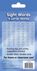 Teacher Created Resources Sight Words Flash Cards - 4 Letter Words (EP62040, 3-1/8" x 5-1/8"