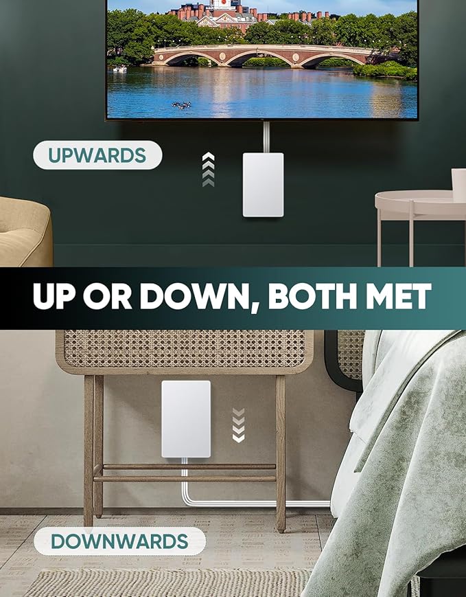 Outlet Concealer Power Strip-Outlet Cover Extender with 3AC Outlets-10ft Flat Plug Extension Cord,Universal Size,1625W for Kitchen, Home and Office,Child & Pet Safe(10 Foot)