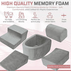 Foam Climbing Blocks for Toddlers 1-3 - Baby Climb and Crawl Activity Playset - Indoor Activity Play Structure for Toddlers - Foam Soft Play Set for Babies - Balls NOT Included - Gray