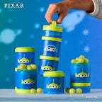 Whiskware Disney Pixar Stackable Polypropylene Snack Containers for Kids and Toddlers, 3 Stackable Snack Cups for School and Travel, Toy Story Buzz Lightyear