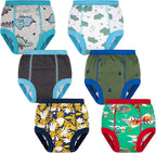 BIG ELEPHANT 6-Pack Potty Training Pants – 100% Cotton Absorbent Toddler Underwear for Boys and Girls (12M-10Y)