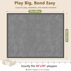 Baby Play Mat for Floor, 1.3'' Thick Memory Foam Tummy Time Mat - Super Soft Coral Velvet Nursery Rug with Non-Slip Backing, Crawling Rug for Toddlers/Infants, Yoga & Tatami Use, 59''x79''