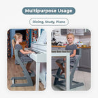 FORNEL Grey Wooden High Chair for Toddlers | The Grow-with-Me Adjustable Chair for Modern Farmhouse & Scandinavian Kitchens | A Smart Stokke Alternative