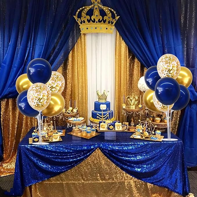 TONIFUL 4 Set Navy Blue Gold Balloon Centerpieces for Table,Balloons Stand Kit for Graduation Decorations 2025 Class of 2025 Party Decorations,New Year,Anniversary,Homecoming,Birthday Decoration