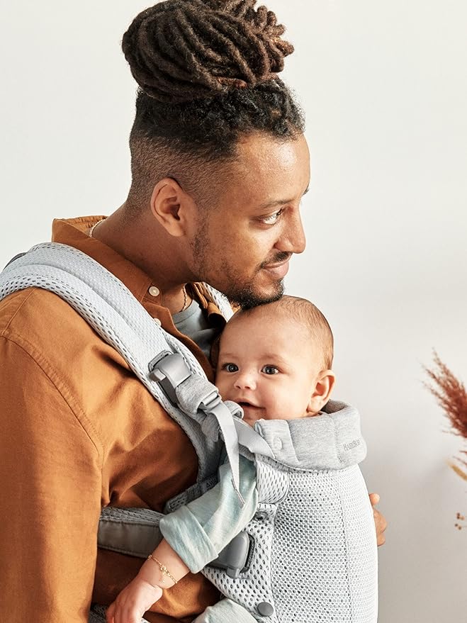 BabyBjörn Baby Carrier Harmony, Silver, 3D Mesh | 3-in-1 Ergonomic Baby Carrier; Newborn, Facing-In, Outward-Facing, and Back Carrying Positions Supported (7-40 lbs), Newborn to Toddler