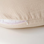 Konssy 2-Pack Muslin Nursing Pillow Covers, Soft & Adorable Nursing Covers for Breastfeeding Pillows, Slipcovers for Newborn Boys & Girls(Brown,Cream)