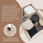 Premium Vegan Leather Baby Diaper Caddy Organizer – Portable Storage Basket for Newborn Essentials, Changing Table, Nursery, Car & Travel, Gifts for Baby Shower (Teddy Beige)