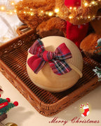 doboi 6PCS Christmas Baby Girls Headbands Hair Bows Nylon Cotton Linen Hairbands Fine Handmade Hair Accessories for Newborn Infant Toddlers Little Girls- Red Green Plaid