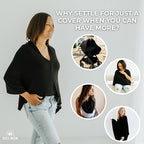 Breathable Nursing Cover Poncho – Stylish Multi-Use Breastfeeding Scarf, Car Seat Cover & Baby Blanket for Modern Moms