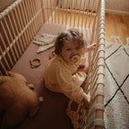 mushie Extra Soft Muslin Fitted MINI Crib Sheet | 24"x 38" (Blush)