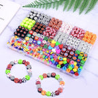 1000PCS Polymer Clay Beads Bracelet Making kit, 24 Style Cute Fun Beads Sports Ball Beads Volleyball Softball Baseball Basketball Soccer Rugby Football Charms for Jewelry Making DIY for Women Girls