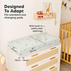 2-Pack Organic Changing Pad Covers for Girl, Boy, Neutral - 100% Cotton Changing Table Pad Cover, Soft Baby Nursery Diaper Changing Pad Sheets, Contour Changing Pads Liners, Change Pad Cover (Elly)