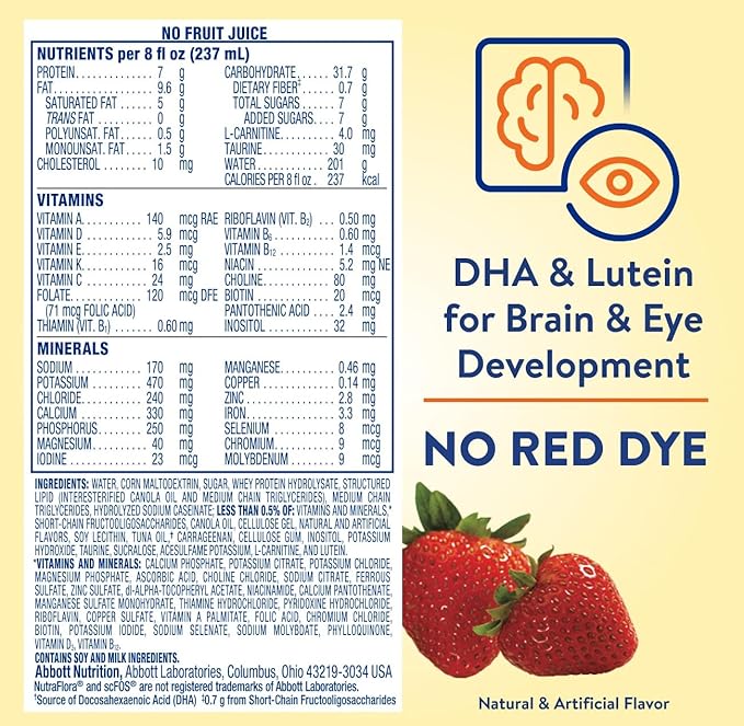 PediaSure Peptide 1.0 Cal, Peptide-Based Formula, Sole-Source Nutrition Drink for Tube Feeding or Oral Nutrition, Strawberry, 8-fl-oz Bottle, Pack of 24