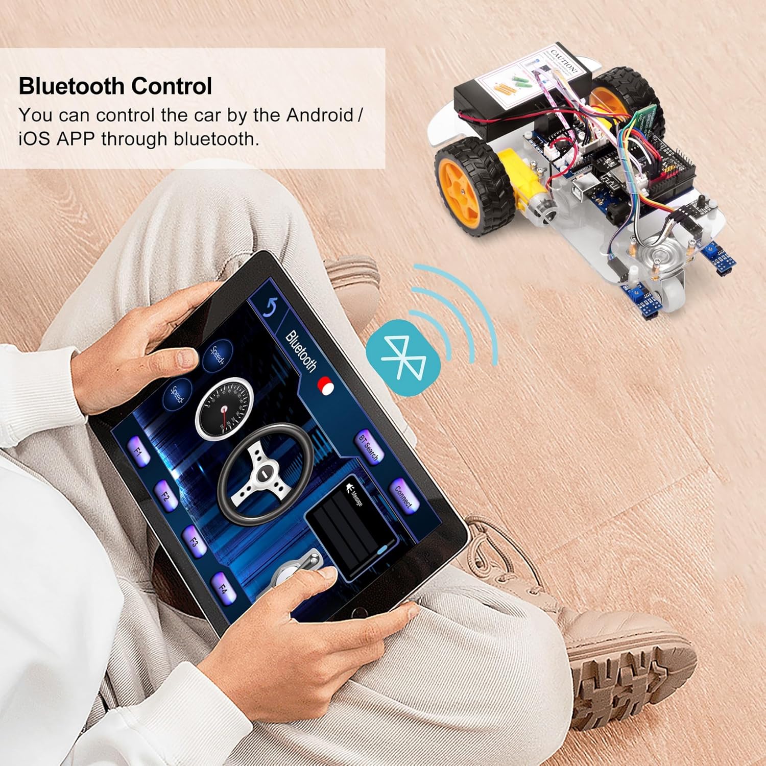 OSOYOO 2WD Robot Car Starter Kit for Arduino, Intelligent and Educational Kit for Adults, Remote Controlled App Educational Motorized Robotics for Building Programming Learning How to Code