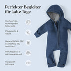 Ehrenkind® WOOLEN JUMPSUIT for Infants and Kids, Warm infant One-Piece made of natural virgin wool with zipper