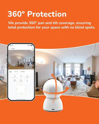 Sensforge 2.5K Indoor Pan-Tilt Dome Security Camera, AI Human & Pet Detection, 360° Coverage, Two-Way Audio, Dual-Band Wi-Fi (2.4G/5G), 64GB SD Card Included, No Monthly Fees