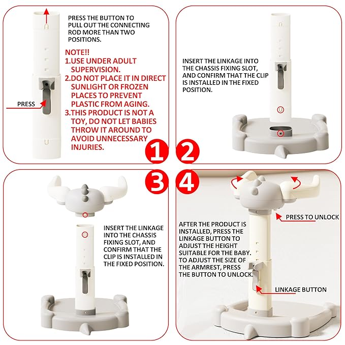 Baby Shower Stand, Baby Standing Bath with Anti-Pinch Adjustable Height and Armrest, Shower Standing Support with Anti-Slip Base and Mat for Infants 6-36 Months -Purple