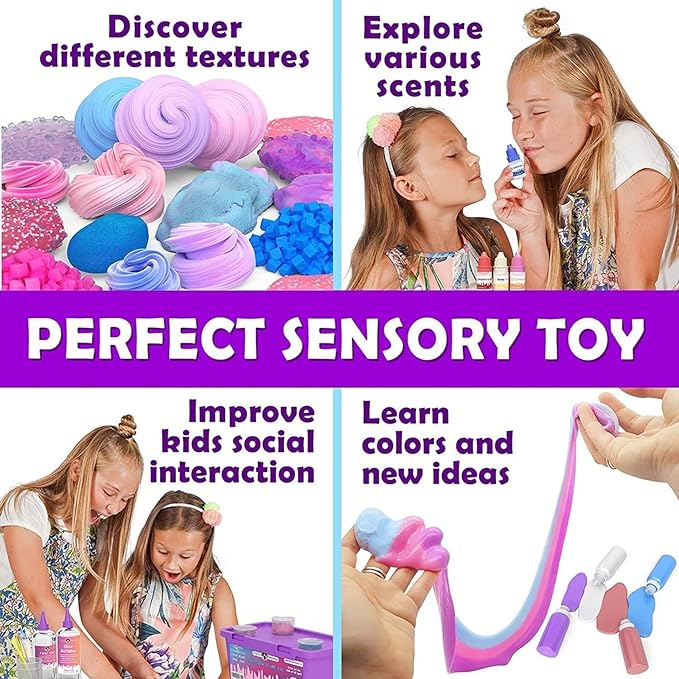 Original Stationery DIY Unicorn Slime Kit – Glow-in-The-Dark Fluffy & Glitter Slime Set – Fun Craft Activity & Birthday Gift for Kids Ages 7+