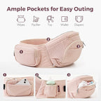 Momcozy Baby Carrier with Hip Seat, 2-in-1 Forward-Facing Carry for Active Babies, Detachable Hands-Free Carrier up to 44lbs, Breathable Infant Carrier Fits Waist Sizes up to 45 Inches, AirMesh Pink