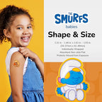 BioSwiss Bandages, The Smurfs Baby Smurf Shaped Self Adhesive Bandage, Latex Free Sterile Wound Care, Fun First Aid Kit Supplies for Kids and Adults, 50 Count Case