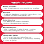 Adult and Infant CPR Mask Combo Kit – 4-Pack – 8 Valves, 4 Gloves, 8 Alcohol Pads – Latex-Free, Portable Pouch for First Responders