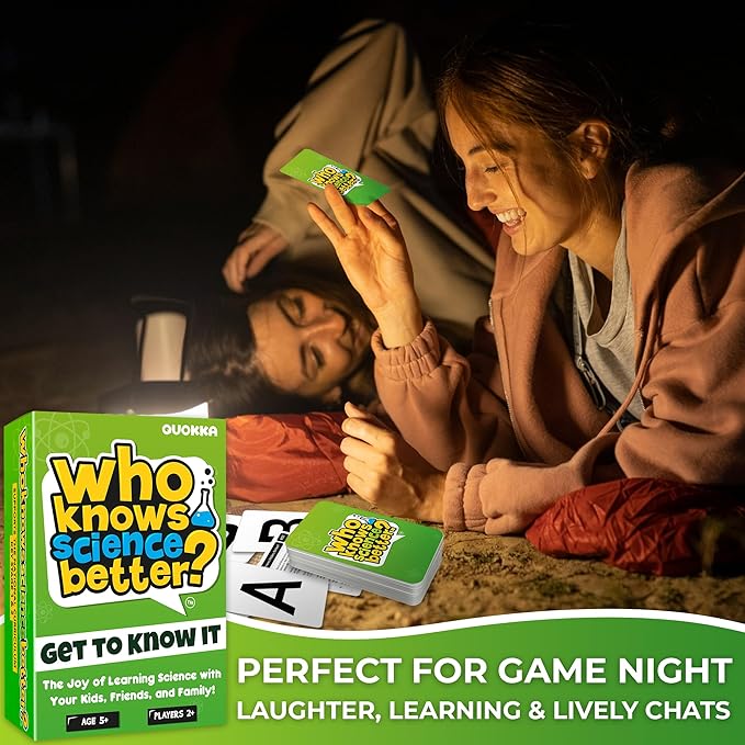 QUOKKA Who Knows Better? - Science - Family Card Trivia Game | Fun Learning & Educational Questions for Families | Suitable for Boys & Girls