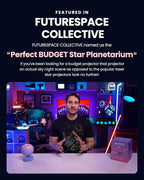 POCOCO Galaxy Star Projector for Bedroom with Replaceable Optical Film Discs, Home Planetarium Night Light Projector with High-Definition Soft Light for Relax, Study, and Meditate, Stress Relief Gifts