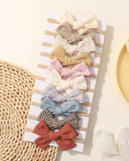 doboi 10PCS Baby Girls Headbands Hair Bows Nylon Linen Hairbands Handmade Hair Accessories for Newborn Infant Toddlers Little Girl and Kids