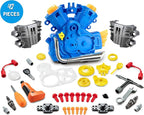 Engine Building Kit, Kids Mechanic Repair Set for Kids Motorcycle Engine，Take Apart Toys-42pc Playset，STEM Engine Model Kit Toy with Cool Lights&Sounds，Educational Toys for 3+ Year Old (Blue)