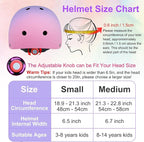 Kids Bike Helmet with DIY Stickers and Knee Pads Elbow Pads Wrist Guard Set for Ages 3-8-14 Toddler Boys Girls Helmet for Roller Skates Cycling Skateboarding Bicycle Scooter