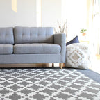 Cushmat Stylish Reversible Foam Play Mat (Large, Luxe Play - Charcoal Star) - Soft, Waterproof, Durable Play mat for Infants, Babies, Toddler, Kids & Grownup - 6.5ft x 4.5ft