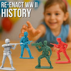 Liberty Imports Army Men Toy Soldiers Playset Bucket – WWII Action Figures with Military Vehicles, Accessories & Flags – Kids Imaginative Battle Toy Set (200 PCS - Soldiers Only)