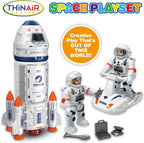 Nature Bound Playful Minds Rocket Ship Space Toy, Kids Spaceship Playset with Two Astronauts, Space Racer, and Accessories, Educational STEM Adventure